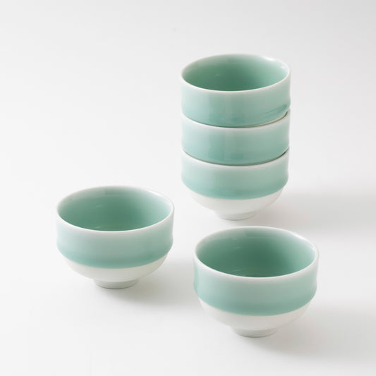 【鍋島虎仙窯】鍋島青磁 煎茶碗 5個入り