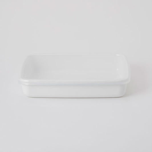 【野田琺瑯】White Series レクタングル浅型 M シール蓋付 ホワイト