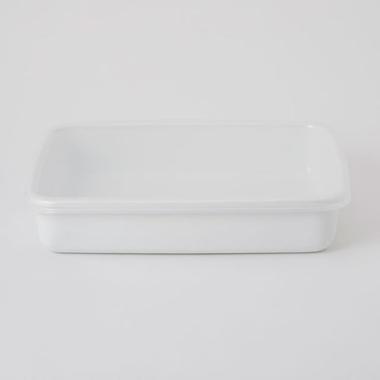 【野田琺瑯】White Series レクタングル浅型 L シール蓋付 ホワイト
