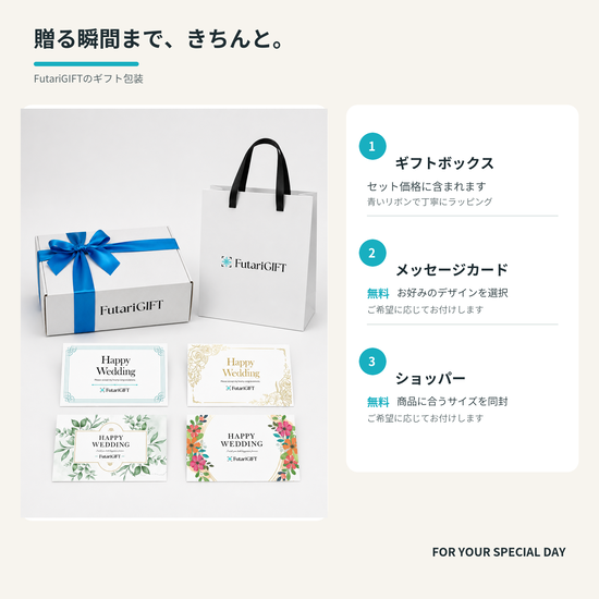 FutariGIFTオリジナルギフトボックスのラッピング