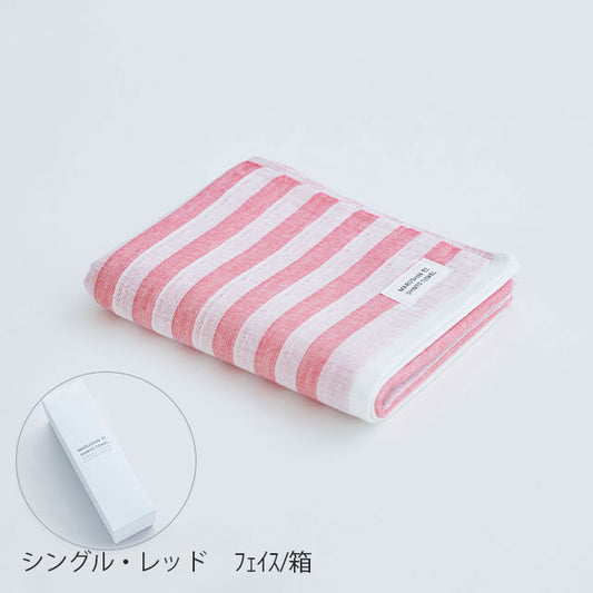 【MARUSHIN by SHINTO TOWEL】シマ　フェイスタオル　シングル　箱入り