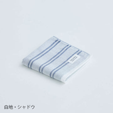 【MARUSHIN by SHINTO TOWEL】シマ　ハンドタオル　白地