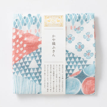 【中川政七商店】かや織ふきん　柄あわせ　藍