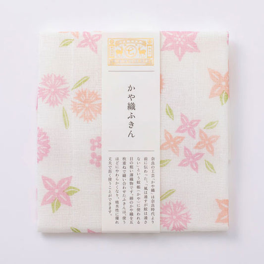 【中川政七商店】かや織ふきん　春の花紋様