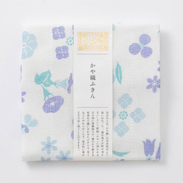 【中川政七商店】かや織ふきん　夏の花紋様