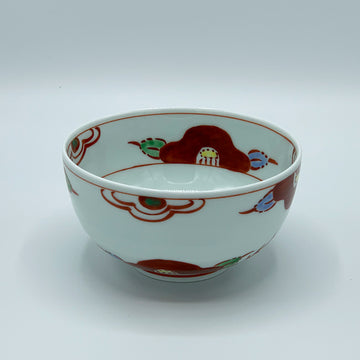【渓山窯】赤絵椿段入ミニ丼
