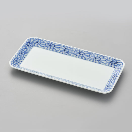 【渓山窯】蛸唐草（渕）長角皿（中）