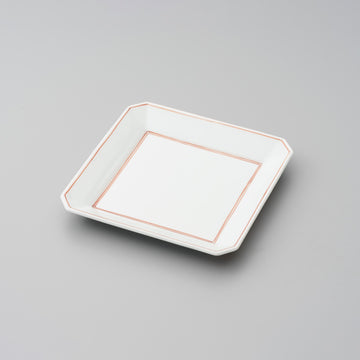 【渓山窯】赤渕線15㎝角皿