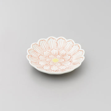 【渓山窯】錦牡丹菊型3寸小皿