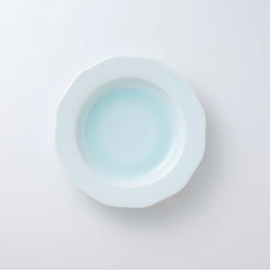 【鍋島虎仙窯】青白磁スープ皿　小