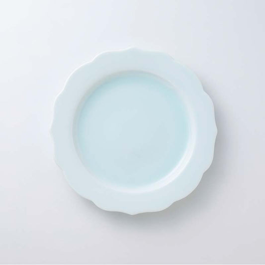 【鍋島虎仙窯】青白磁リム皿　大