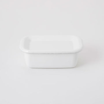【野田琺瑯】White Series レクタングル深型 S 琺瑯蓋付 ホワイト