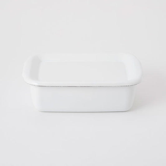 【野田琺瑯】White Series レクタングル深型 M 琺瑯蓋付 ホワイト
