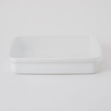 【野田琺瑯】White Series レクタングル浅型 L シール蓋付 ホワイト