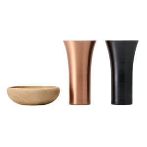 【WDH】純銅製タンブラー ナッツボウル付 桐箱入り マット ブラウン