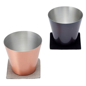 【WDH】純銅製カップ コースター付 マット ブラウン