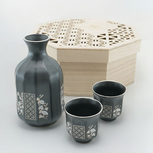 【石丸陶芸】hitoishi 縁 EN 半酒器セット 木箱入り