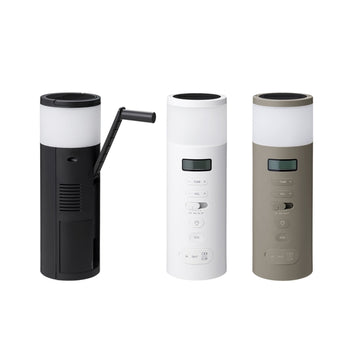 【プラマイゼロ】防災ラジオ ホワイト ブラック ブラウングレー